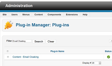 Search for Email Cloaking Plugin